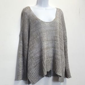 Eileen Fisher Gray Linen Crochet